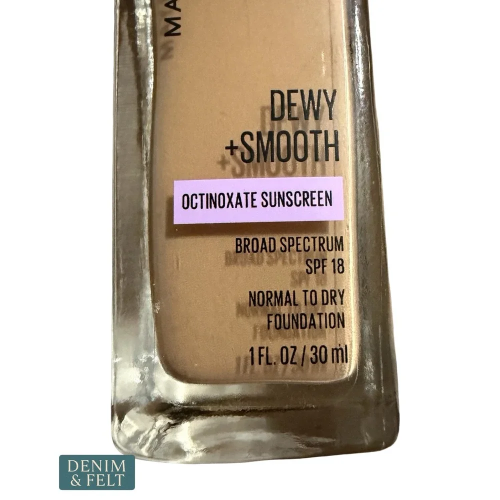 NEW Maybelline Fit Me Dewy Smooth Foundation 225 Medium Buff SPF 18 1oz